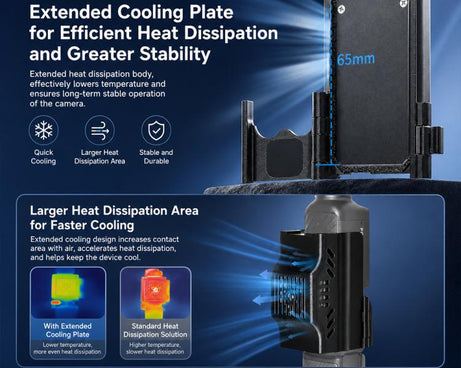 Cooling Fan Expansion Frame Live Streaming Mount, For DJI Osmo Pocket 4P / 4 / 3