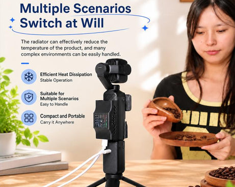 Cooling Fan Expansion Frame Live Streaming Mount, For DJI Osmo Pocket 4P / 4 / 3