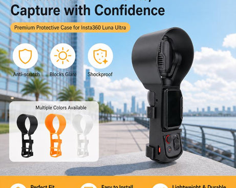 Scratch-Resistant Anti-Bump Snap Protective Frame Cover with Lens Hood, For Insta360 Luna Ultra