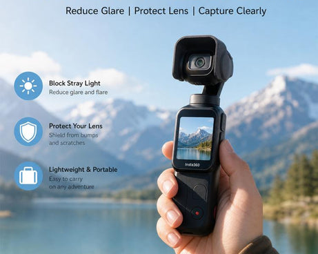 Camera Lens Hood Anti-Glare Sunshade, Lightweight Version, For Insta360 Luna Pro