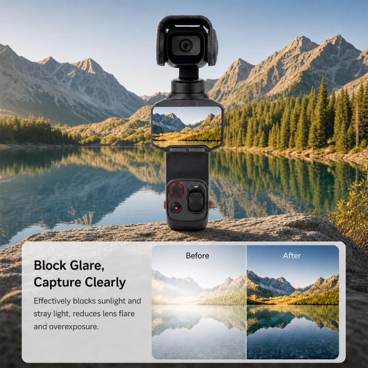 Camera Lens Hood Anti-Glare Sunshade, Lightweight Version, For Insta360 Luna Pro