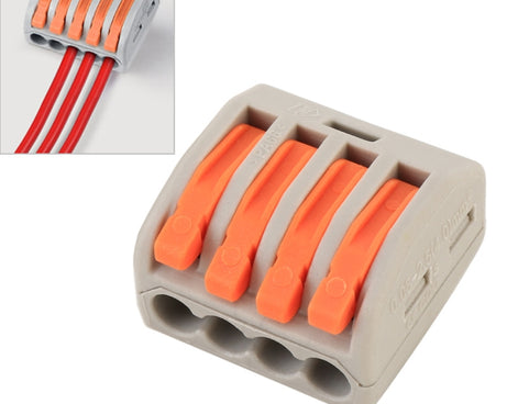10 PCS 4 Port PCT Series Architectural Wiring Connector LED Lamp Conductor Distributor Junction Box Wire Joint, 4 Port