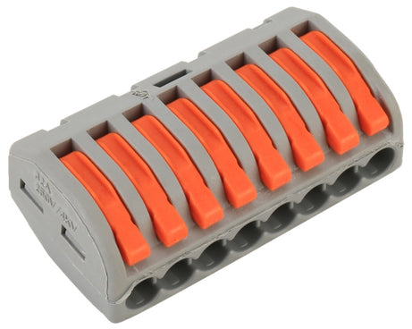 10 PCS 8 Port PCT Series Architectural Wiring Connector LED Lamp Conductor Distributor Junction Box Wire Joint, 8 Port