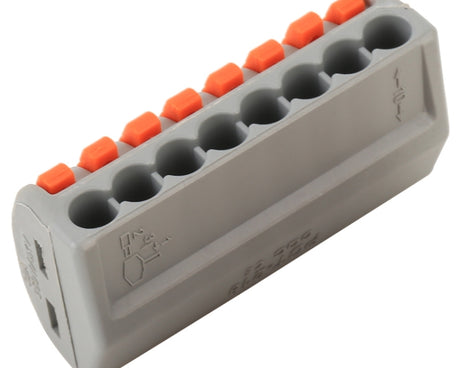 10 PCS 8 Port PCT Series Architectural Wiring Connector LED Lamp Conductor Distributor Junction Box Wire Joint, 8 Port