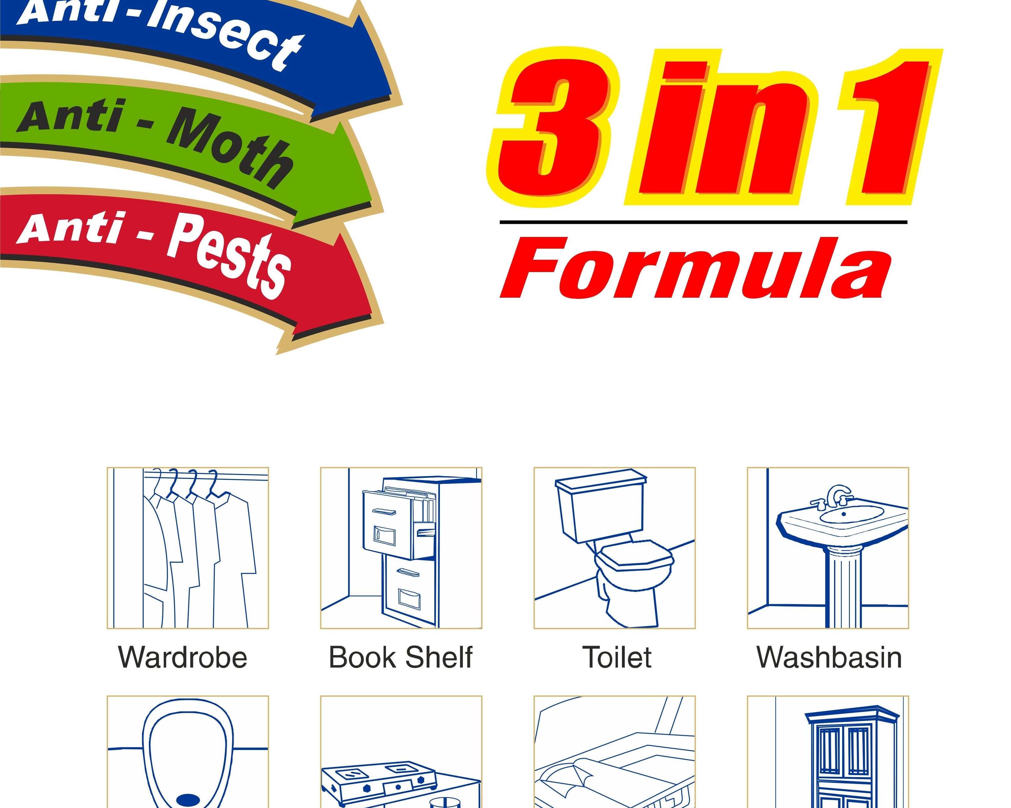 Pack of multicolored naphthalene balls for use as odor eliminators.