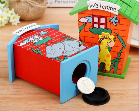Lovely wooden piggy bank for kids
