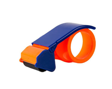 Packing tape dispenser with ergonomic handle