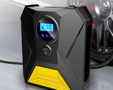 Digital car tire inflator with portable air compressor pump