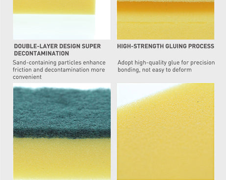 2-in-1 scrub sponge, ideal for tough kitchen and bathroom cleaning tasks.