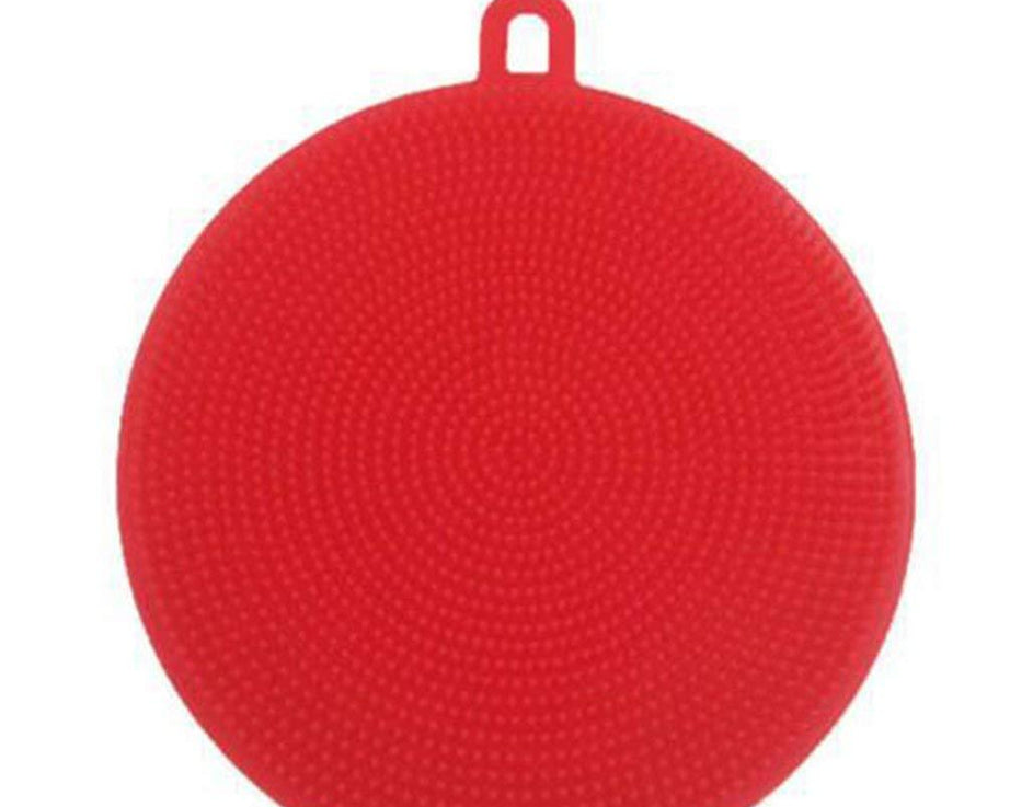 Silicone dish scrubber sponge, mildew-free, non-stick, heat resistant.