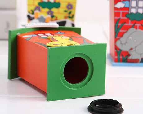 Kids' money bank in cartoon house shape