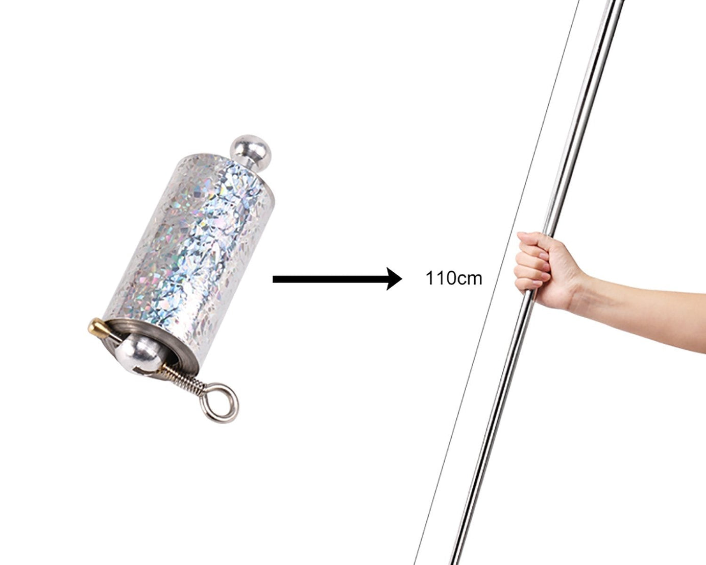 Magic Toy Metal High Elasticity Steel Silver Appearing Cane Magic Toy Magic Steel