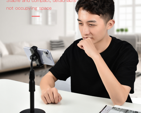 Adjustable mobile phone stand, suitable for desktop use, sturdy and height adjustable.
