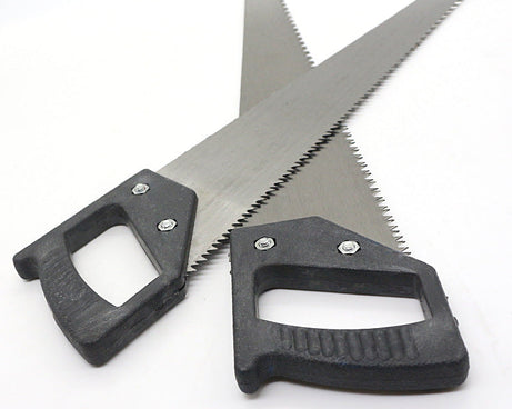 Hand saw with steel blades for cutting.