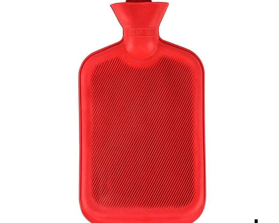 Large rubber hot water bag for pain relief and heating therapy.