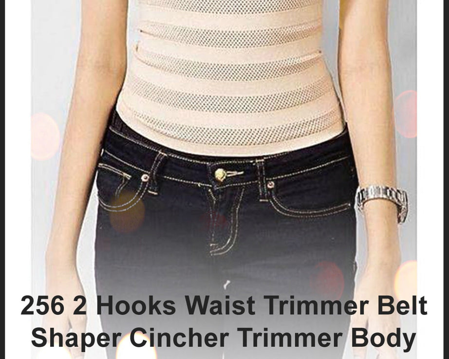 Comfortable waist trimmer belt with 2 hooks for shaping and toning, large size.
