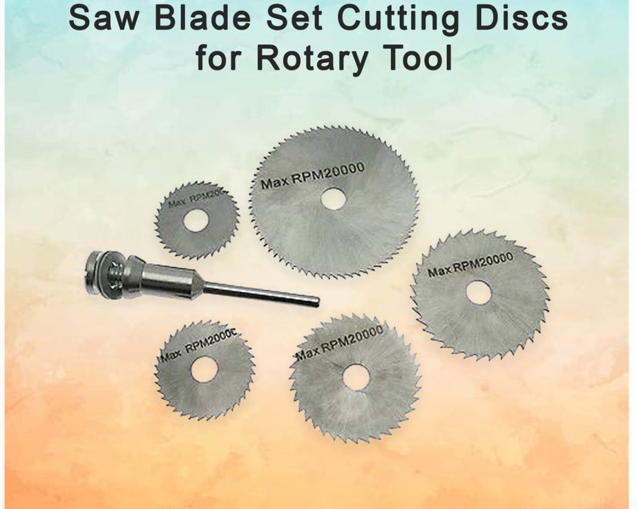 Metal cutting blades showing various sizes.