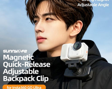 For Insta360 GO Ultra Sunnylife Magnetic Quick-Release Backpack Clip Action Camera Clamp Vertical-Horizontal Mount, For Insta360 GO Ultra