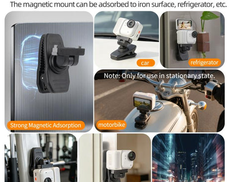 For Insta360 GO Ultra Sunnylife Magnetic Quick-Release Backpack Clip Action Camera Clamp Vertical-Horizontal Mount, For Insta360 GO Ultra