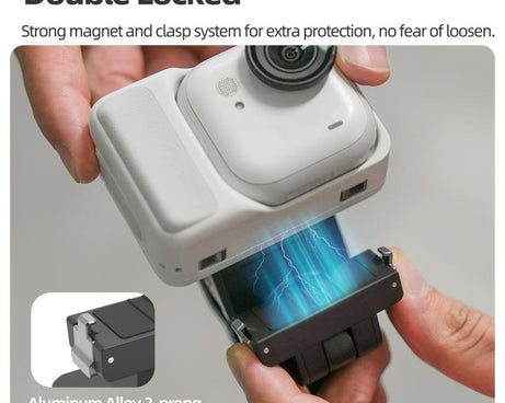 For Insta360 GO Ultra Sunnylife Magnetic Quick-Release Backpack Clip Action Camera Clamp Vertical-Horizontal Mount, For Insta360 GO Ultra