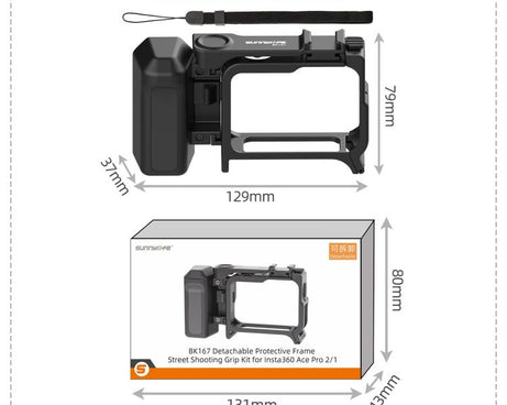 Sunnylife 2-in-1 Detachable Protective Frame & Street Photography Handle for Insta360 Ace Pro 2 / 1