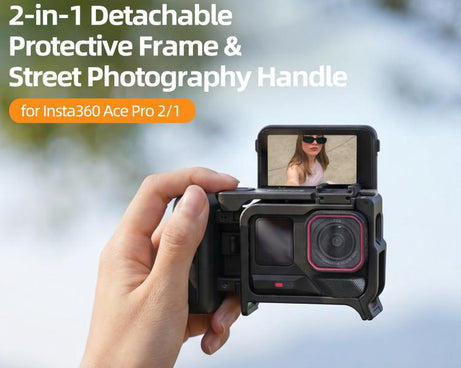 Sunnylife 2-in-1 Detachable Protective Frame & Street Photography Handle for Insta360 Ace Pro 2 / 1