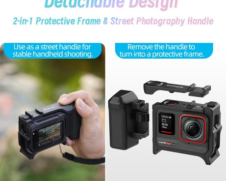 Sunnylife 2-in-1 Detachable Protective Frame & Street Photography Handle for Insta360 Ace Pro 2 / 1