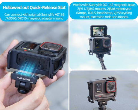 Sunnylife 2-in-1 Detachable Protective Frame & Street Photography Handle for Insta360 Ace Pro 2 / 1