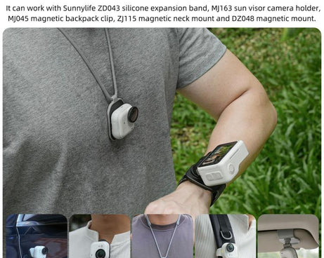 For Insta360 GO Ultra Sunnylife Magnetic Quick-Release Wrist Strap Adjustable Wristband Expansion Band Bicycle Strap Cat Collar, For Insta360 GO Ultra