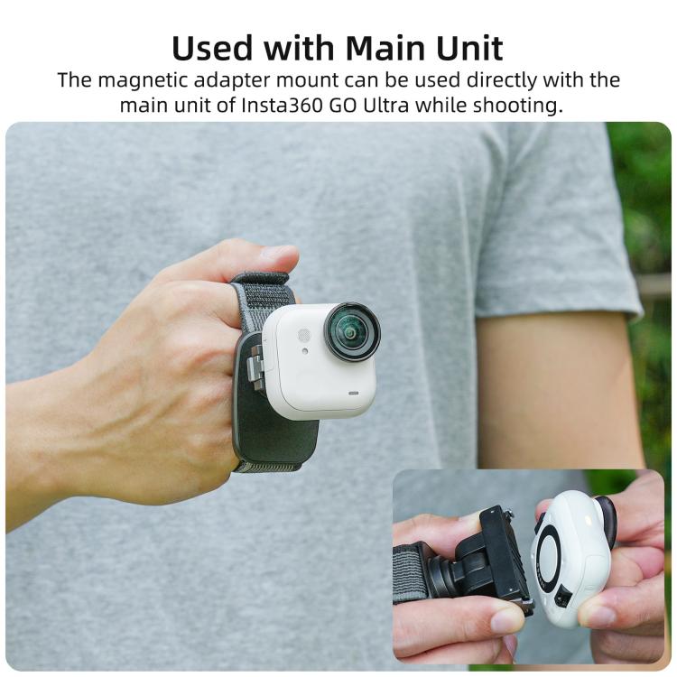 For Insta360 GO Ultra Sunnylife Magnetic Quick-Release Wrist Strap Adjustable Wristband Expansion Band Bicycle Strap Cat Collar, For Insta360 GO Ultra
