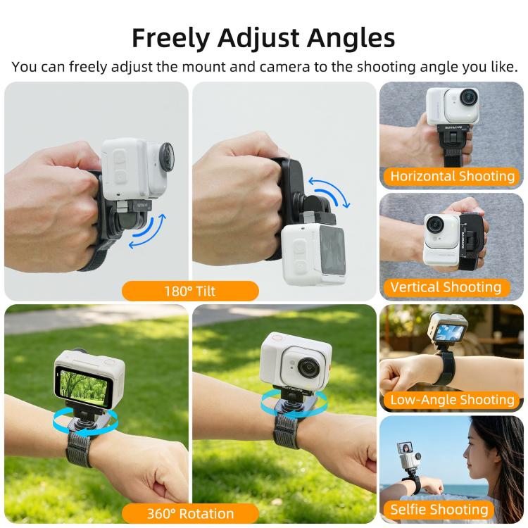 For Insta360 GO Ultra Sunnylife Magnetic Quick-Release Wrist Strap Adjustable Wristband Expansion Band Bicycle Strap Cat Collar, For Insta360 GO Ultra
