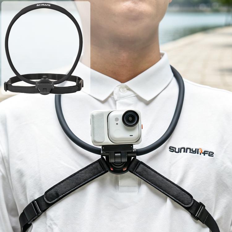 Sunnylife Magnetic POV Neck Mount Hand Free Video Vlog Neck Adjustable Selfie Holder with Body Strap For Insta360 GO Ultra, For Insta360 GO Ultra