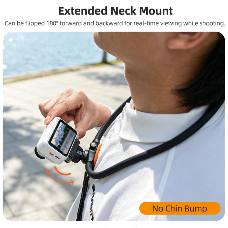 Sunnylife Magnetic POV Neck Mount Hand Free Video Vlog Neck Adjustable Selfie Holder with Body Strap For Insta360 GO Ultra, For Insta360 GO Ultra