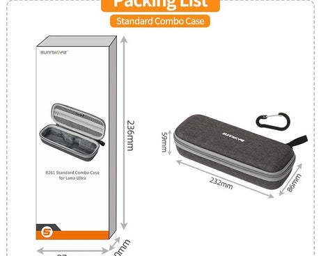 For Insta360 Luna Ultra Sunnylife Mini Carrying Case Handbag Standard Combo Bag, LU-B261