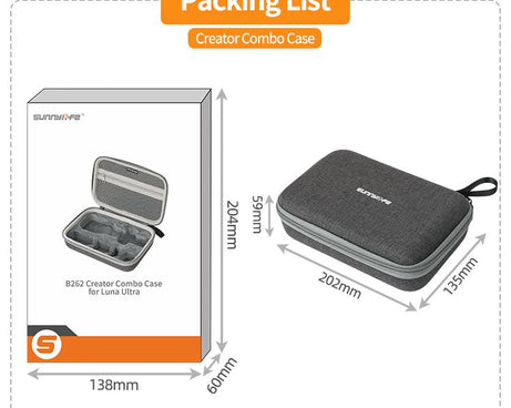 For Insta360 Luna Ultra Sunnylife Mini Carrying Case Handbag Creator Combo Bag, LU-B262