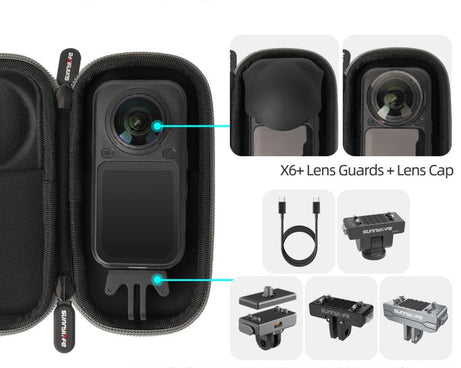 For Insta360 X6 Sunnylife Portable Carrying Case Mini Body Protective Bag, Mini Body Bag