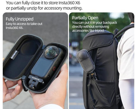 For Insta360 X6 Sunnylife Portable Carrying Case Mini Body Protective Bag, Mini Body Bag