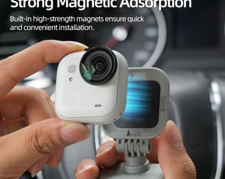 For Insta360 GO Ultra Sunnylife Magnetic Car Sun Visor Mount Action Camera Holder 360 Rotating 180 Tilt Sun Visor Holder