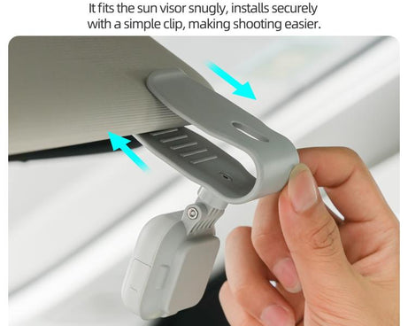 For Insta360 GO Ultra Sunnylife Magnetic Car Sun Visor Mount Action Camera Holder 360 Rotating 180 Tilt Sun Visor Holder