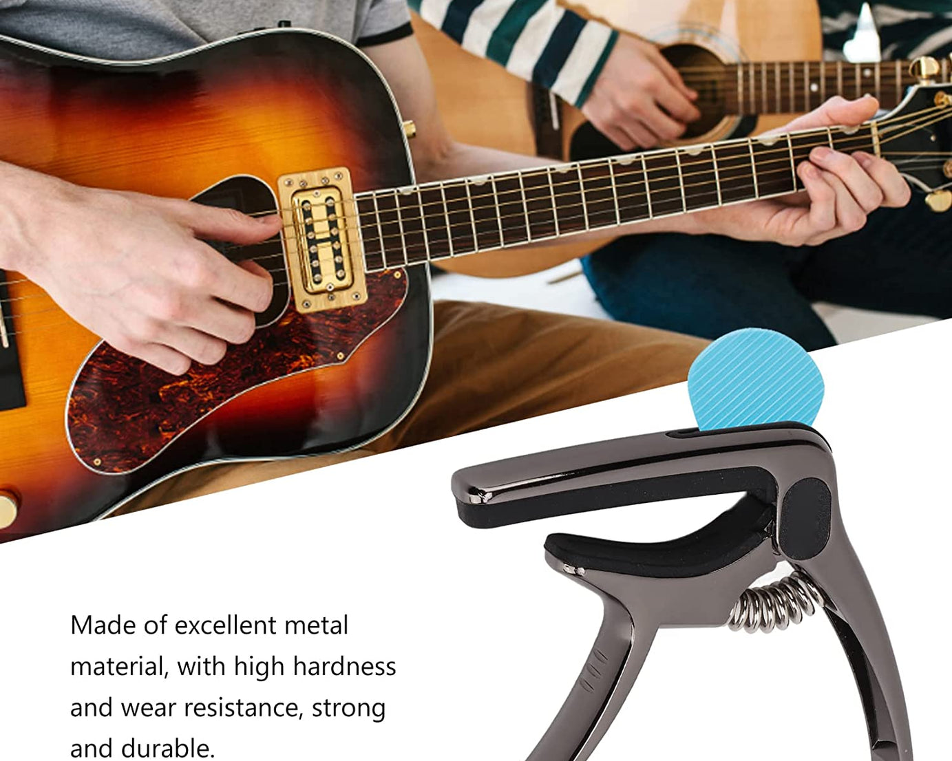 Guitar Capo with Pickup Stand, Soft Pad for Acoustic and Electric Guitar Ukulele Mandolin Banjo Guitar Accessories