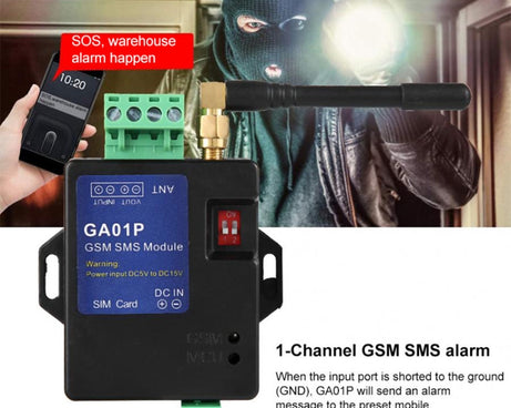 GA01P Mini Smart Power-off 2G GSM SMS Phone Alarm Module, GA01P