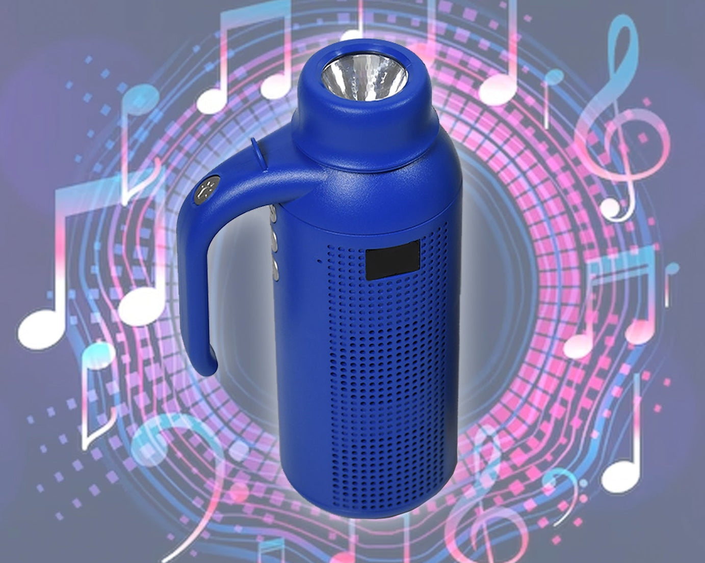 Wireless speaker with torch and light