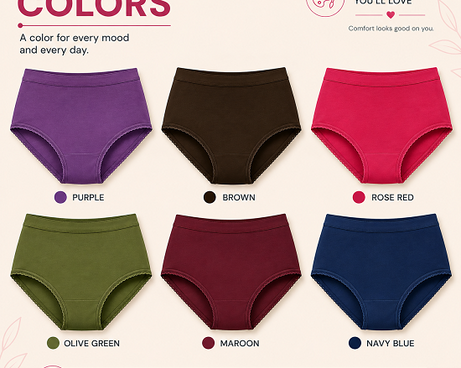 Women’s Outer Elastic Cotton Panties Pack of 6 | 100% Combed Cotton Full Coverage Briefs for Women | Soft Breathable Ladies Underwear | Stretchable OE Waistband | Plain Daily Wear Panties
