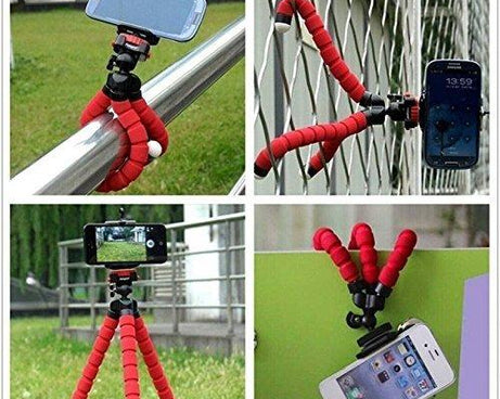 Portable Mini Octopus Tripod Stand with Phone Holder for Live Selfie, Mobile Phone Portable and Adjustable Stent
