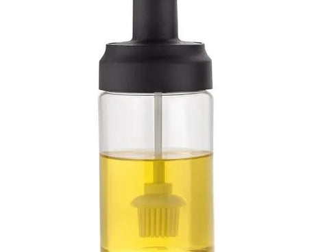 Plastic 300ml Seasoning Container Oil | Honey Dispenser Bottle Kitchen Castor Stainless Steel Seasoning Bottle Kitchen Product (Oil Brush) Pack of 1