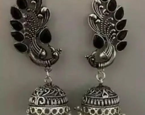 Black Pearl AD Jewellery Set oxidized jewellery set