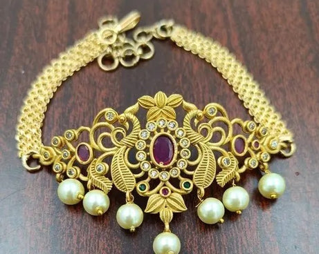 High-Quality Indian Wedding Jewellery Set: Choker, Necklace, Maangalyam/Murukku, South Indian and Maharashtrian Styles for Women and Girls