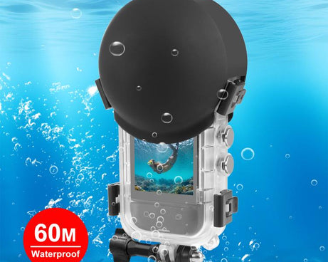 For Insta360 X5 PULUZ 60m Waterproof Sealed Diving Case with Silicone Lens Cover, Diving Case with Silicone Lens Cover
