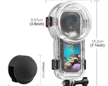 For Insta360 X5 PULUZ 60m Waterproof Sealed Diving Case with Silicone Lens Cover, Diving Case with Silicone Lens Cover