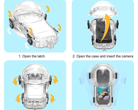 For Insta360 X5 PULUZ 60m Waterproof Sealed Diving Case with Silicone Lens Cover, Diving Case with Silicone Lens Cover
